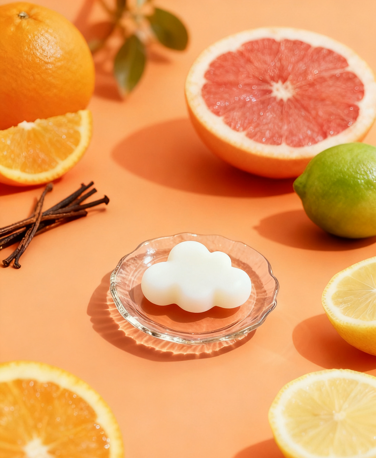 essential oil wax melt sweet orange front side