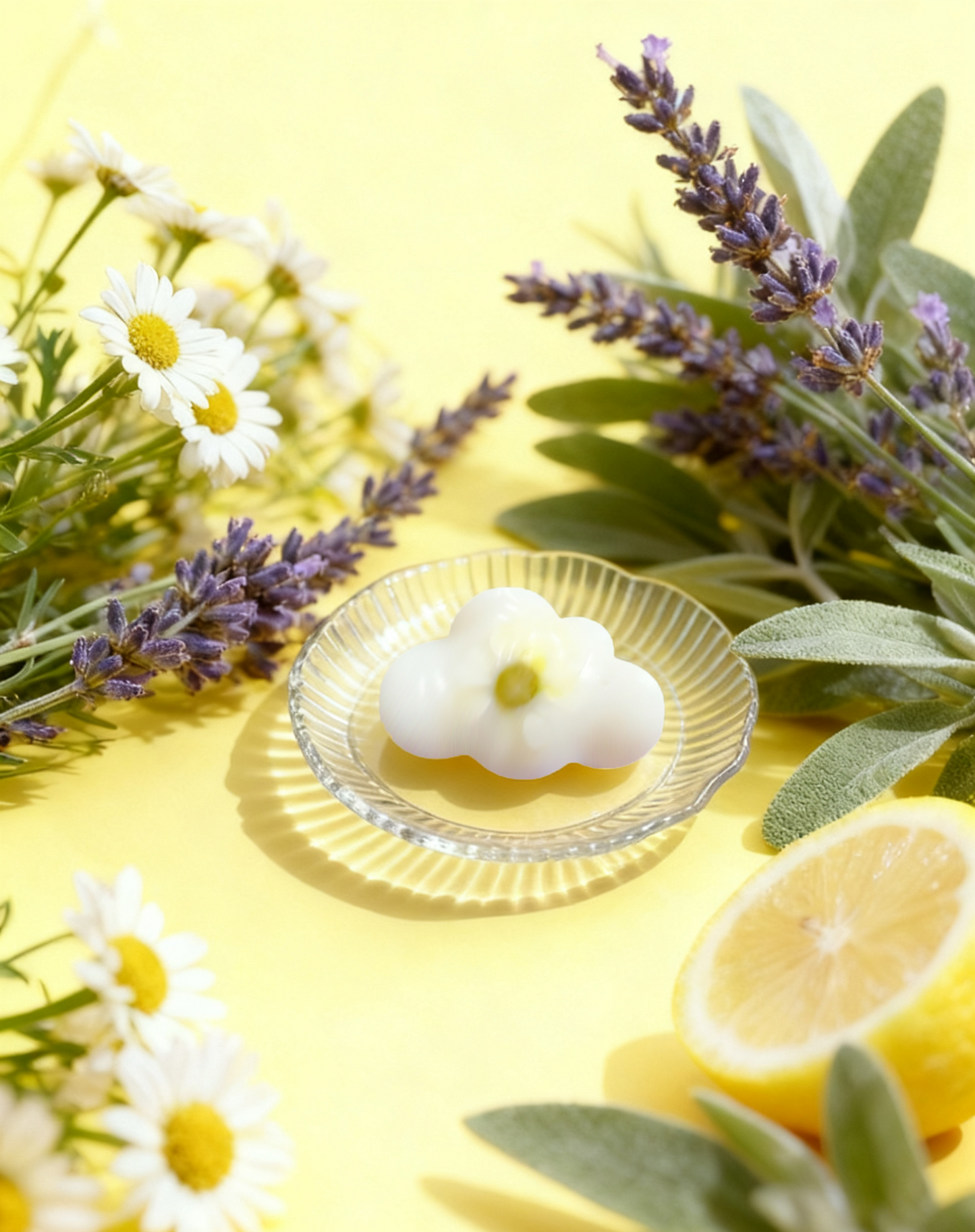 essential oil wax melt lemon front side