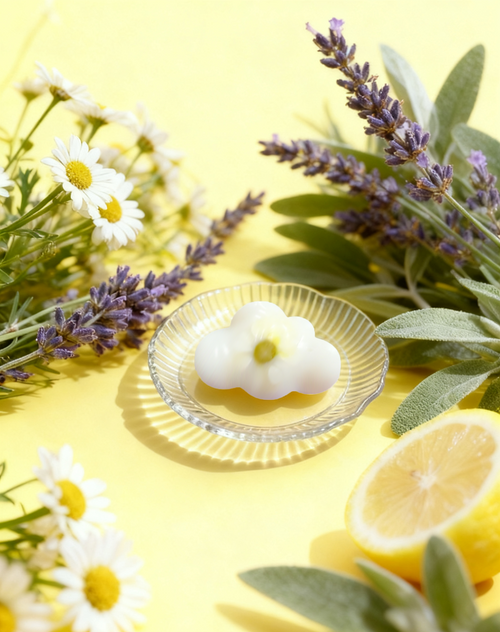 essential oil wax melt lemon front side