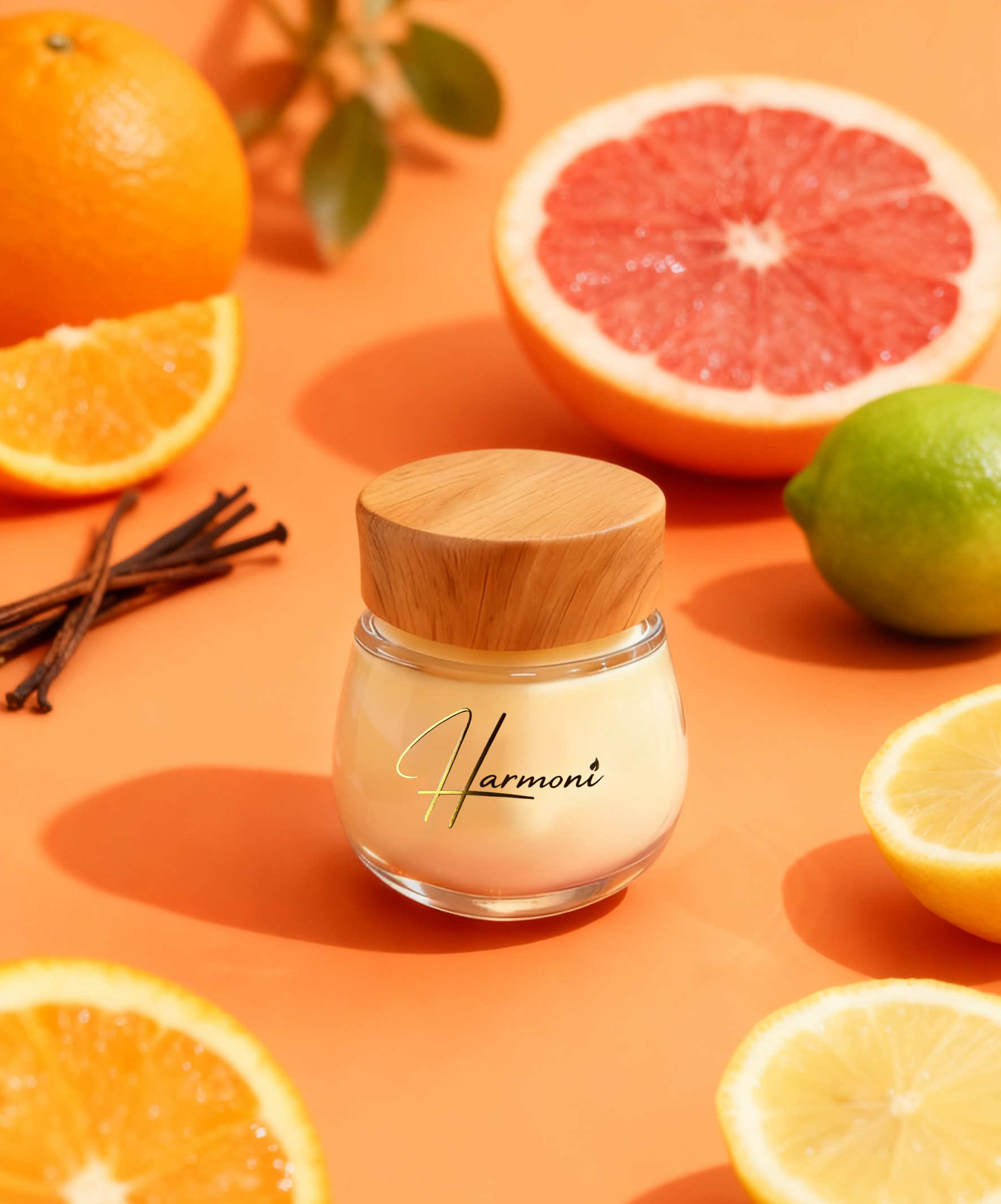 essential oil candle sweet orange front side