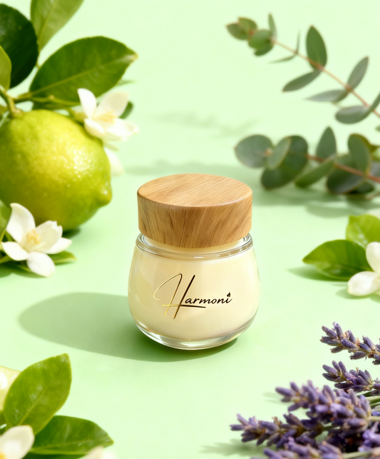 essential oil candle lavender front side