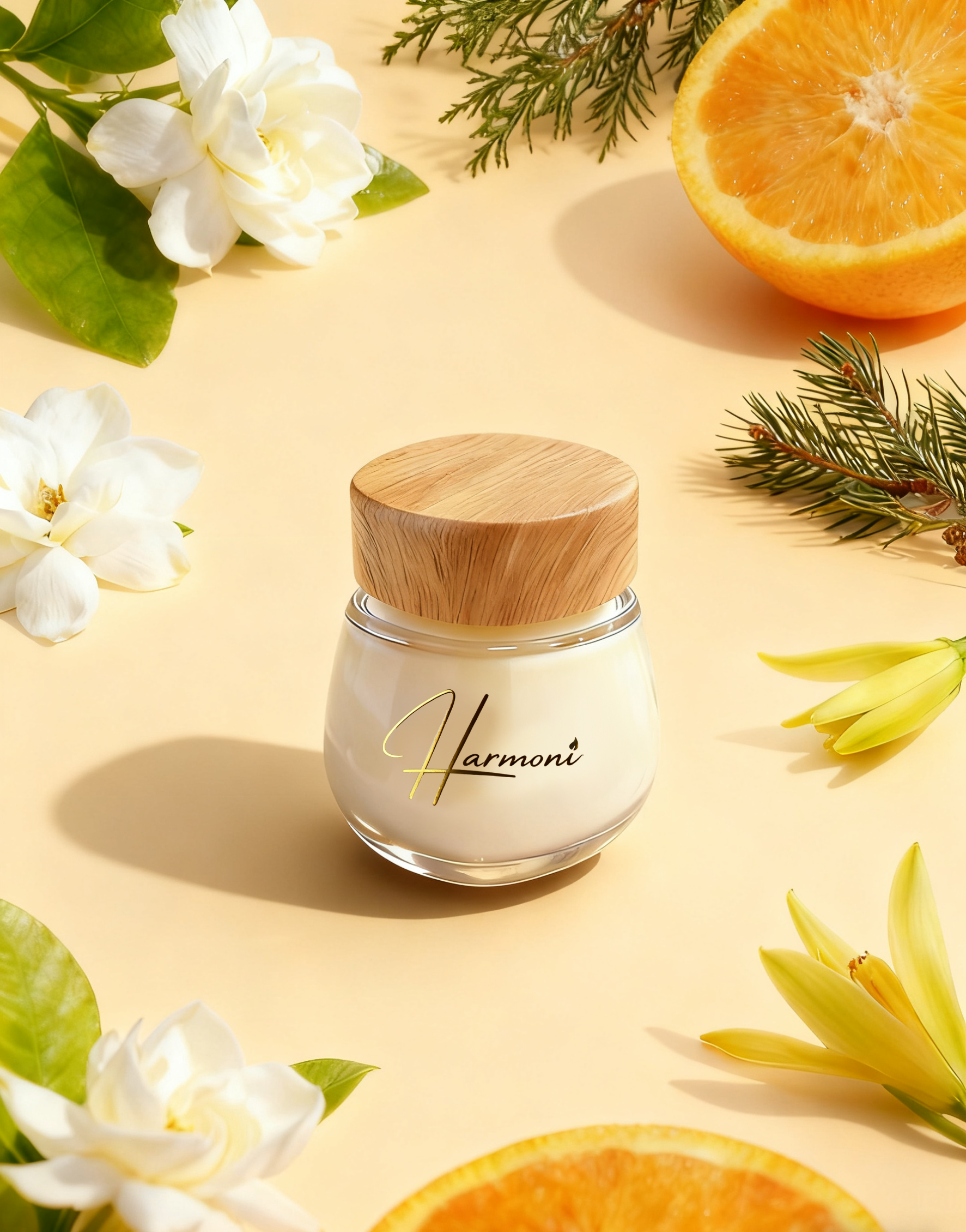 essential oil candle lemon front side